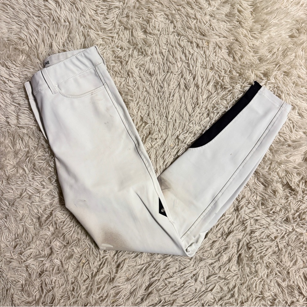 Women’s Size IT40 White Equiline Knee Patch Horseback Riding Breeches
